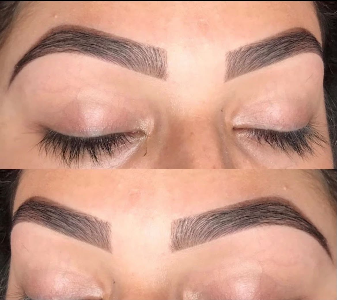 Diseño de cejas antes y después en Opulent Esthetic